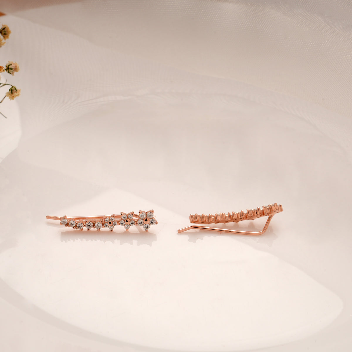 Cute Floral Design Silver Rose Gold Climber