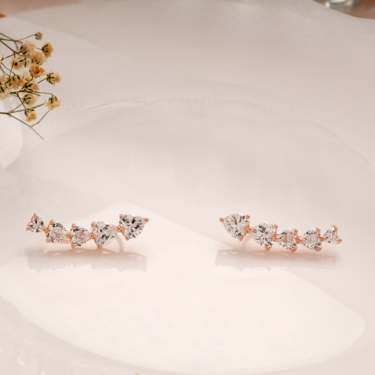 Shinning Heart Silver Rose Gold Climber