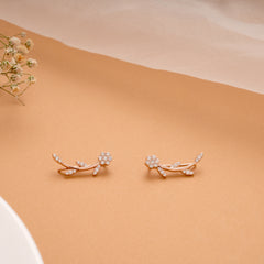 Classic Blossom Leaf Design Silver Rose Gold Climber