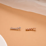 Dainty Blossom Silver Rose Gold Ear Crawlers