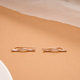 Elegant Wavy Silver Rose Gold Ear Climber