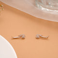 Ethnic Twisted Leafy Stone Silver Rose Gold Climber