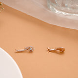 Ethnic Twisted Leafy Stone Silver Rose Gold Climber