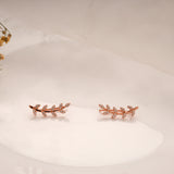 Charming Crystal Leaf Silver Rose Gold Climber