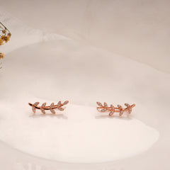 Charming Crystal Leaf Silver Rose Gold Climber