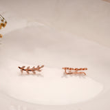 Charming Crystal Leaf Silver Rose Gold Climber