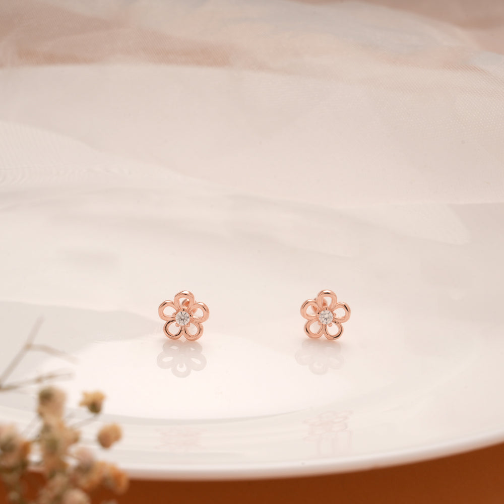 Cute Leaf Blossom Silver Rose Gold Koppu