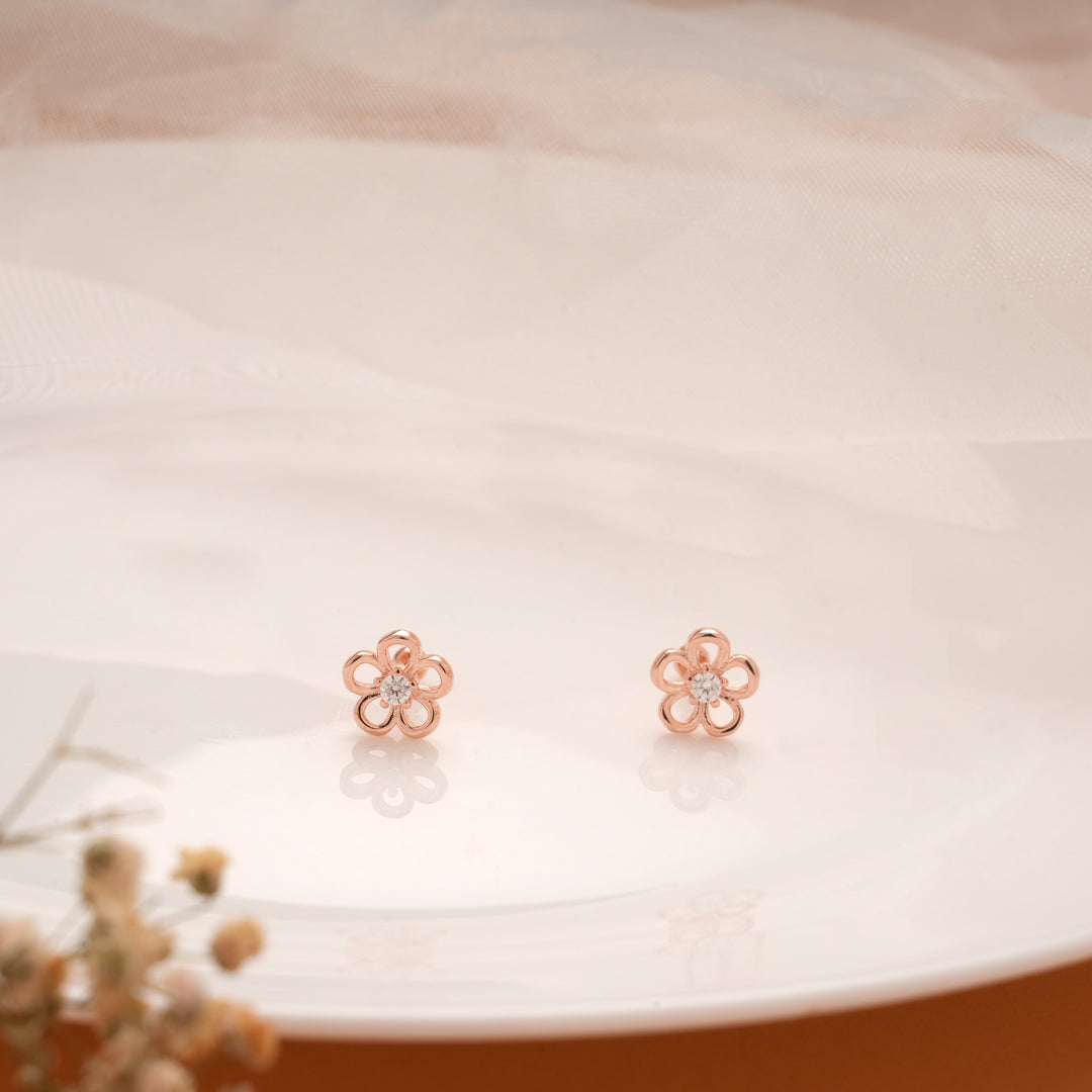 Cute Leaf Blossom Silver Rose Gold Koppu