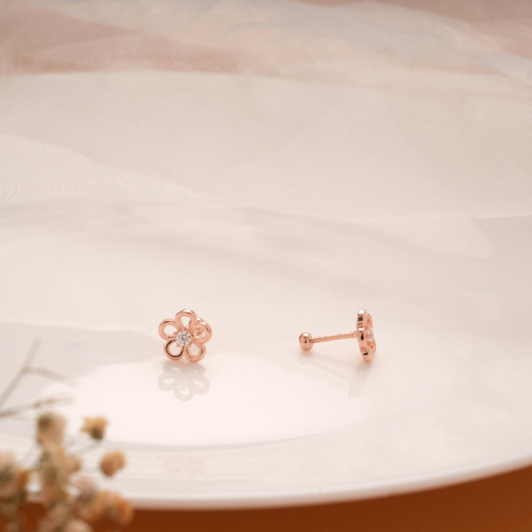 Cute Leaf Blossom Silver Rose Gold Koppu