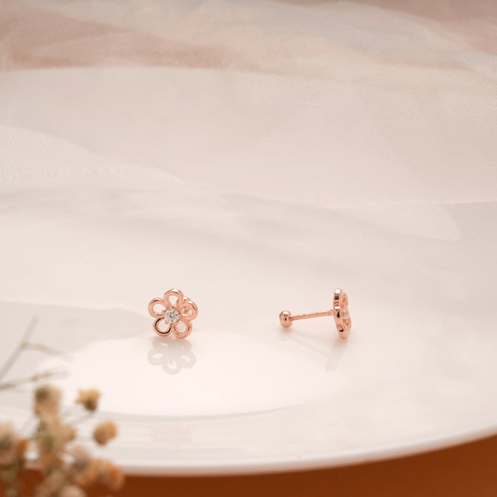 Cute Leaf Blossom Silver Rose Gold Koppu