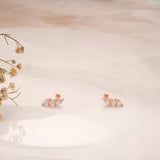 Vibrant Triple Teardrop Stone Silver Rose Gold Koppu