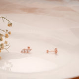 Vibrant Triple Teardrop Stone Silver Rose Gold Koppu