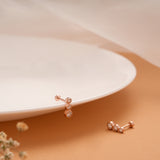 Tiny Triple Stone Silver Rose Gold Koppu