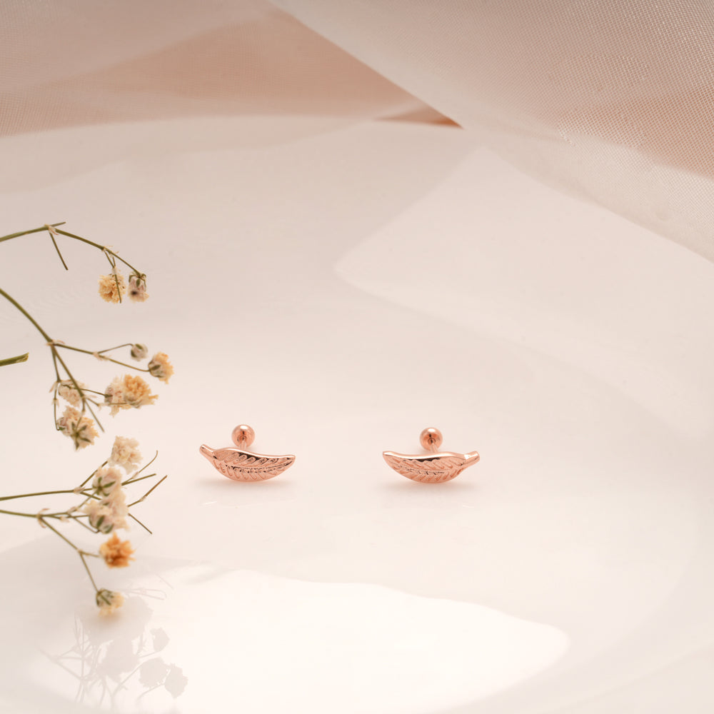 Dainty Leaf Design Silver Rose Gold Koppu