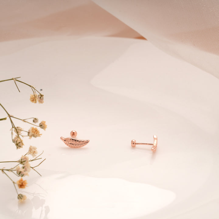 Dainty Leaf Design Silver Rose Gold Koppu