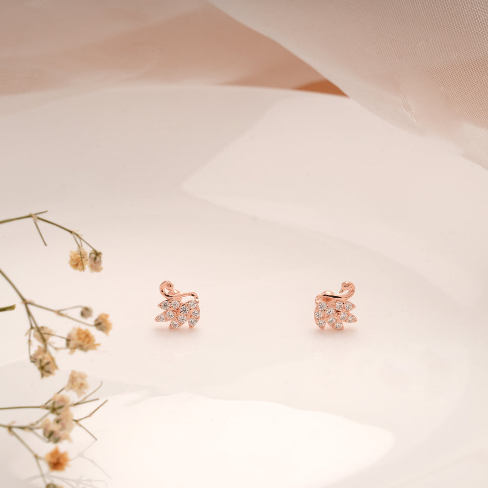 Beautiful Swan Feather Silver Rose Gold Koppu