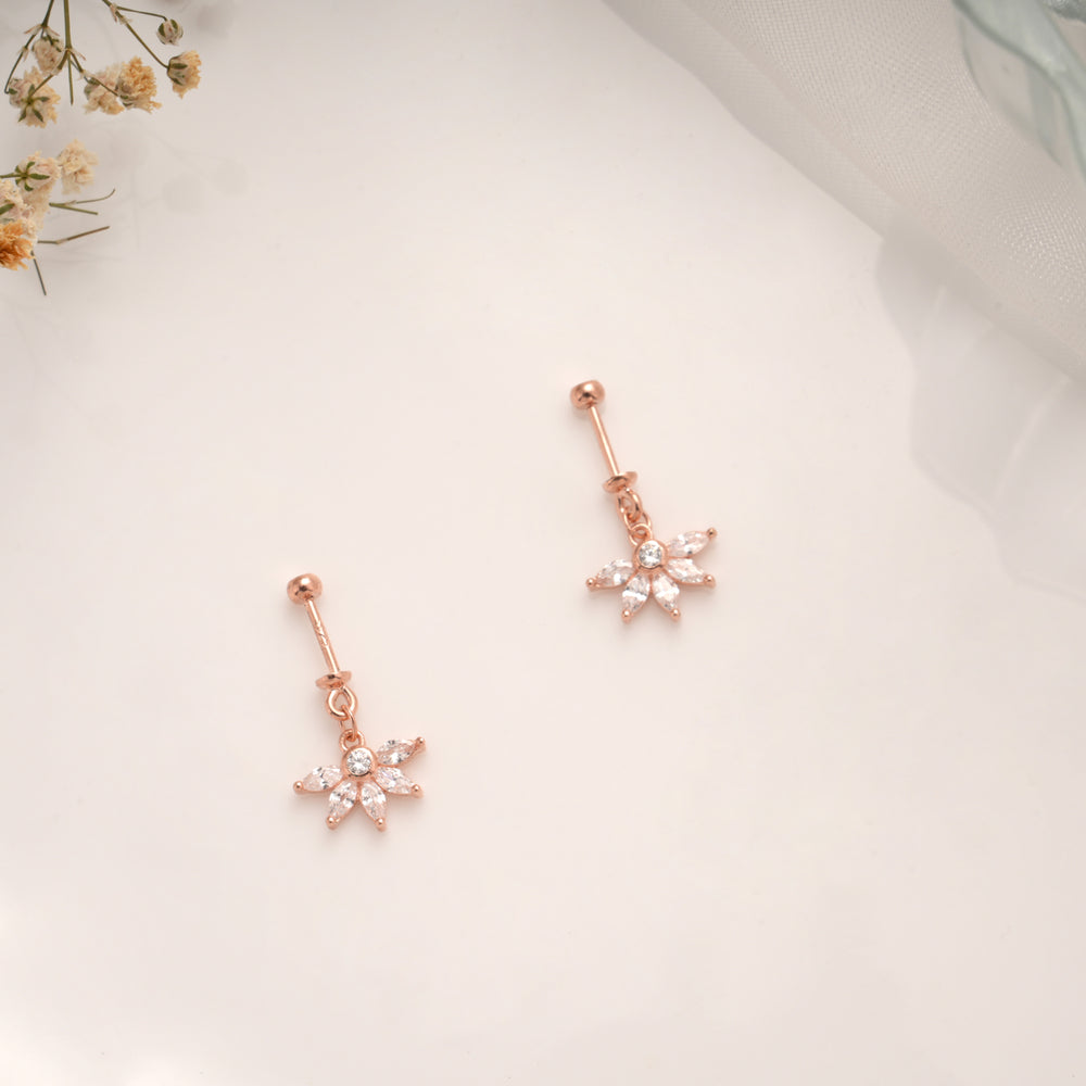Twinkling Stone Drops Silver Rose Gold Koppu