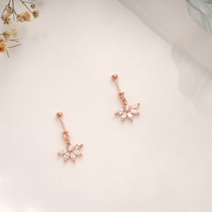 Twinkling Stone Drops Silver Rose Gold Koppu