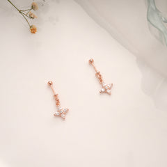Minimalist Crystal Starburst Silver Rose Gold Koppu