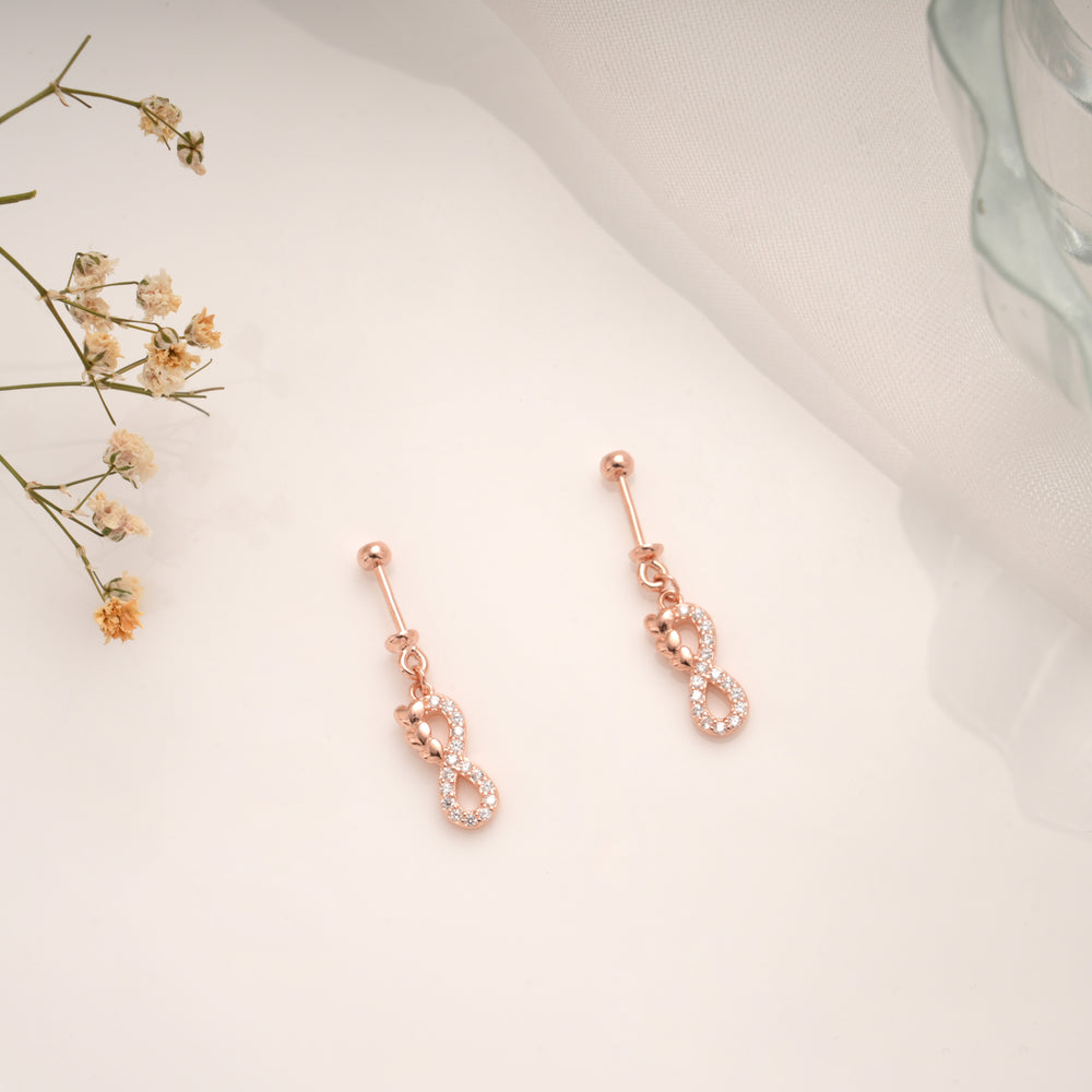 Stylish Triple Heart Infinity Silver Rose Gold Koppu