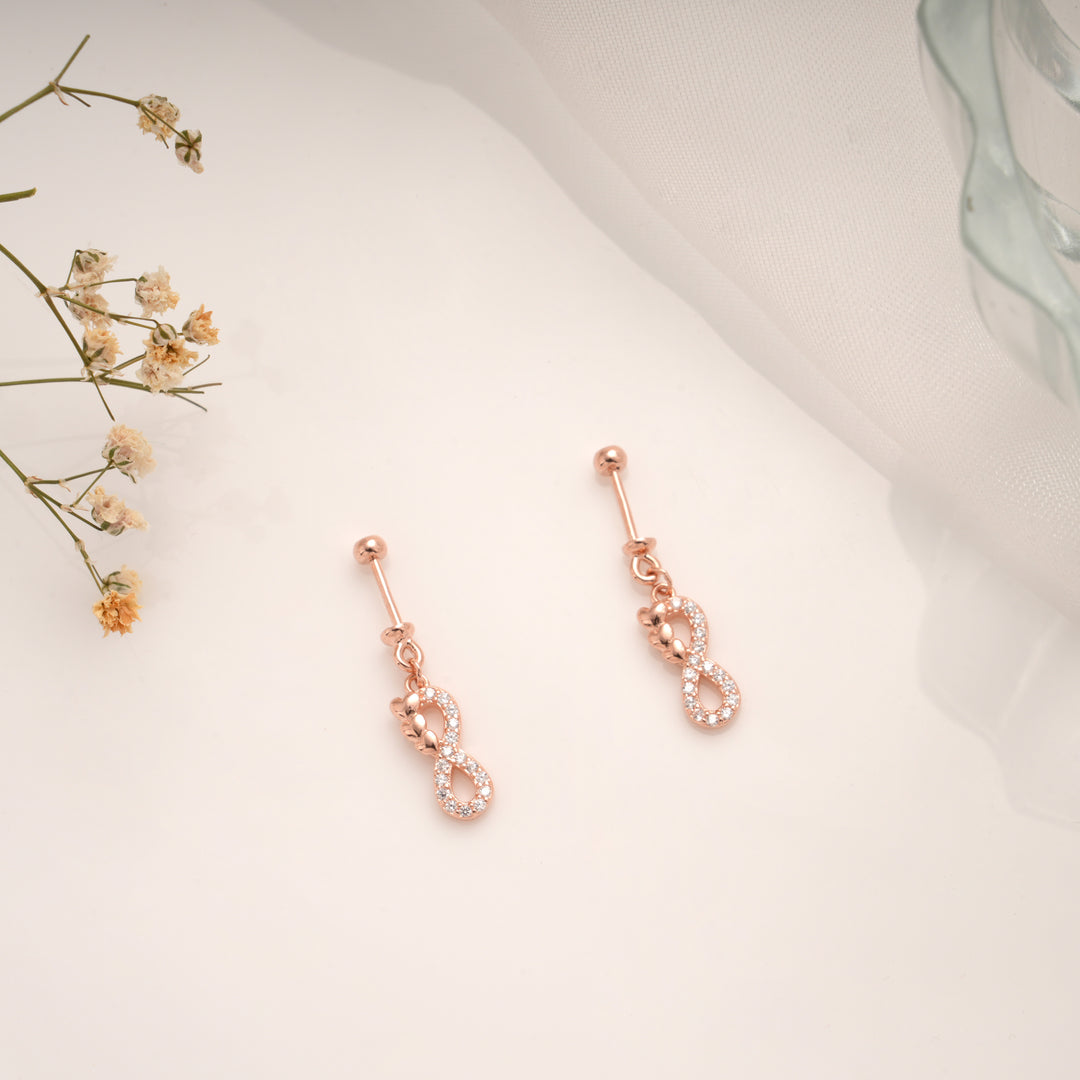 Stylish Triple Heart Infinity Silver Rose Gold Koppu