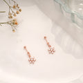 Dainty Crystal Snowflake Silver Rose Gold Koppu