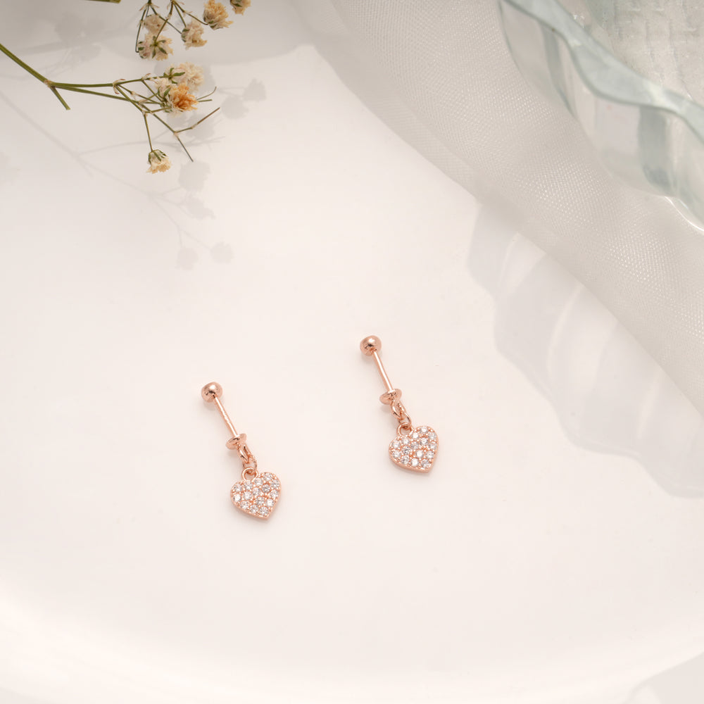 Lovely Heart Stone Silver Rose Gold Koppu