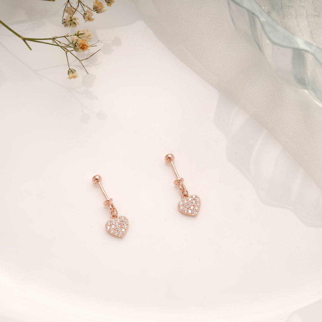Lovely Heart Stone Silver Rose Gold Koppu