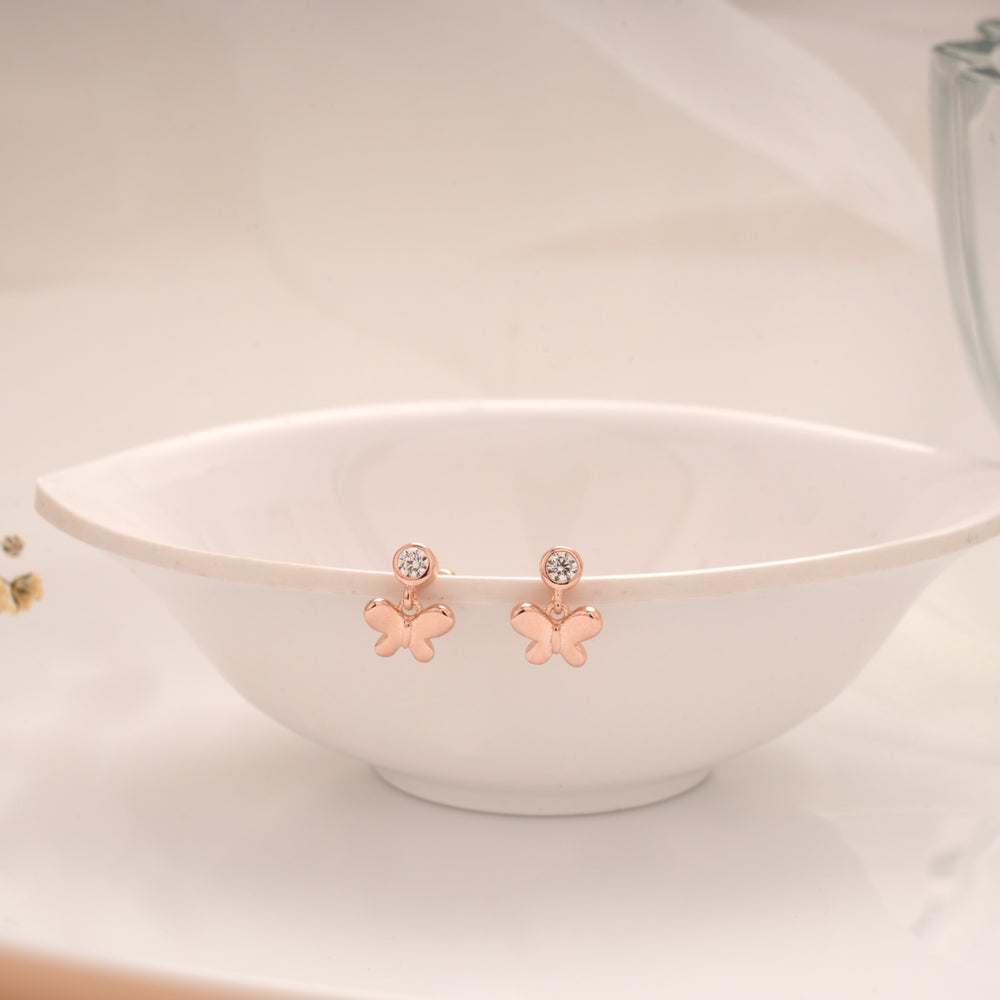 Cute Butterfly Drops Silver Rose Gold Koppu