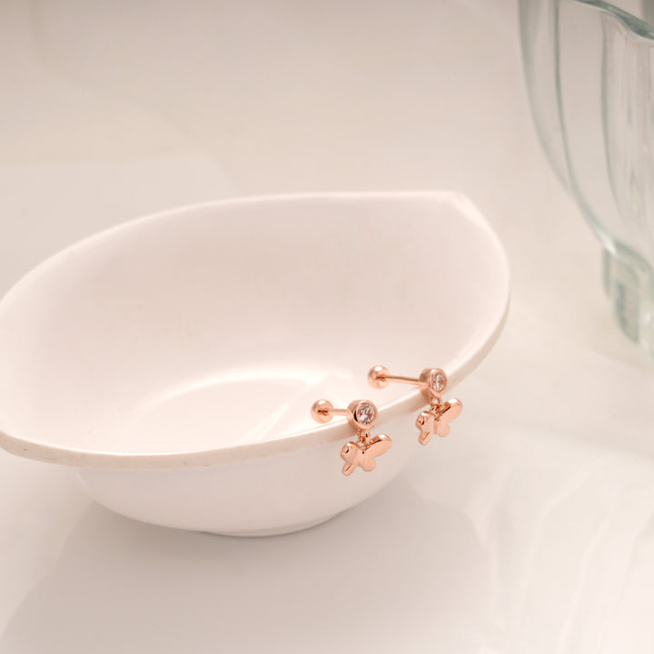 Cute Butterfly Drops Silver Rose Gold Koppu