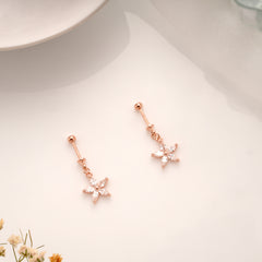 Bold Five Leaf Stone Silver Rose Gold Koppu