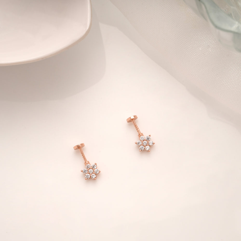 Charming Crystal Floral Silver Rose Gold Koppu