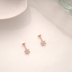Charming Crystal Floral Silver Rose Gold Koppu