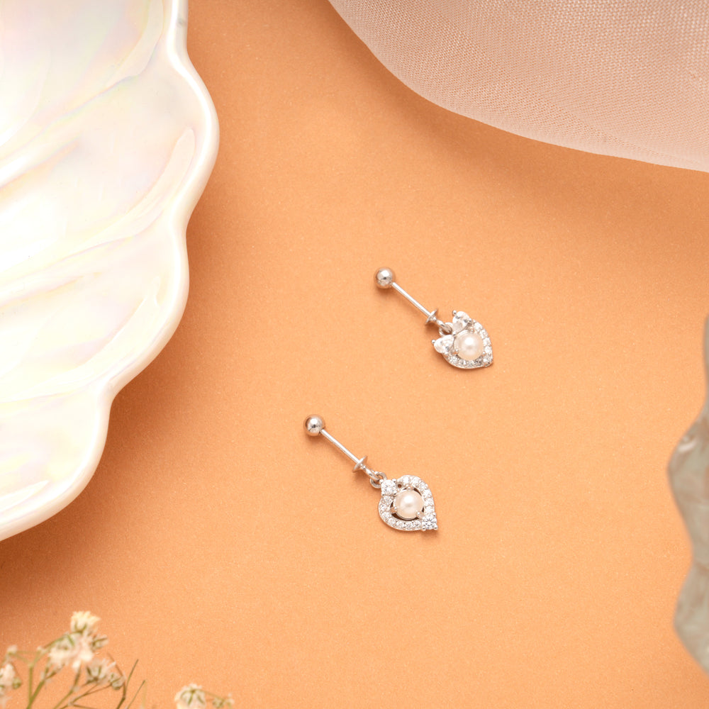Tiny Charm Leaf Design Silver Koppu
