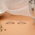 Marquise Curve Stone Silver Ear Crawlers