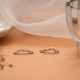 Marquise Curve Stone Silver Ear Crawlers