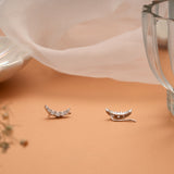 Crescent Moon Design Silver Ear Cuff