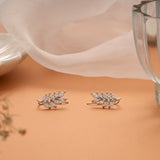 Sleek Silver Leaf Ear Cuff Climbers