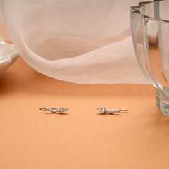 Sleek Wave Design Silver Ear Cuff