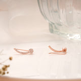 Chic Flower Design Rose Gold Silver Ear Climbers