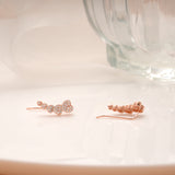 Lovely Heart Design Rose Gold Silver Ear Crawlers