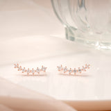 Sparkling Stone Curved Rose Gold Silver Ear Cuff