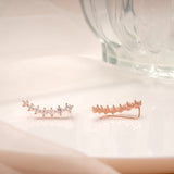 Sparkling Stone Curved Rose Gold Silver Ear Cuff