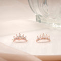 Royal Crown Design Rose Gold Silver Ear Climbers