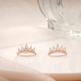Royal Crown Design Rose Gold Silver Ear Climbers