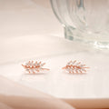Classic Leaf Design Rose Gold Silver Ear Crawlers