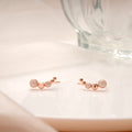 Sleek Circle Design Rose Gold Silver Ear Crawlers