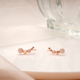Sleek Circle Design Rose Gold Silver Ear Crawlers