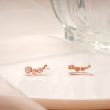 Sleek Circle Design Rose Gold Silver Ear Crawlers
