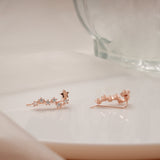 Classic Star Design Rose Gold Silver Ear Crawlers